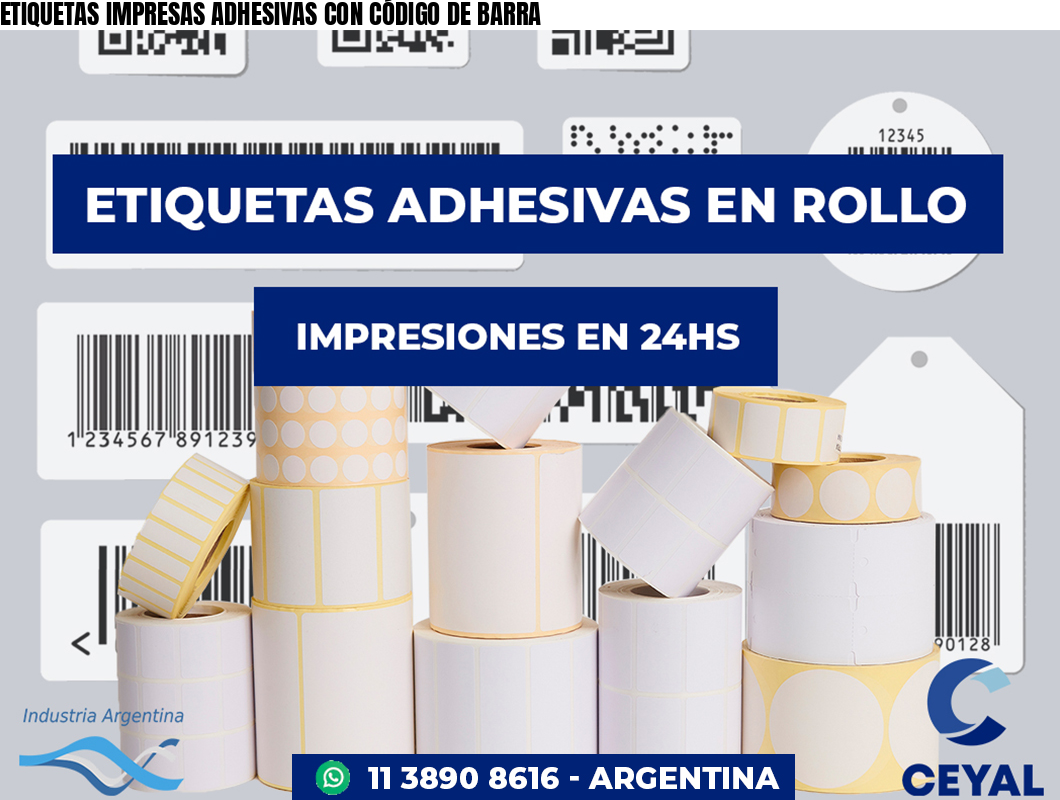ETIQUETAS IMPRESAS ADHESIVAS CON CÓDIGO DE BARRA