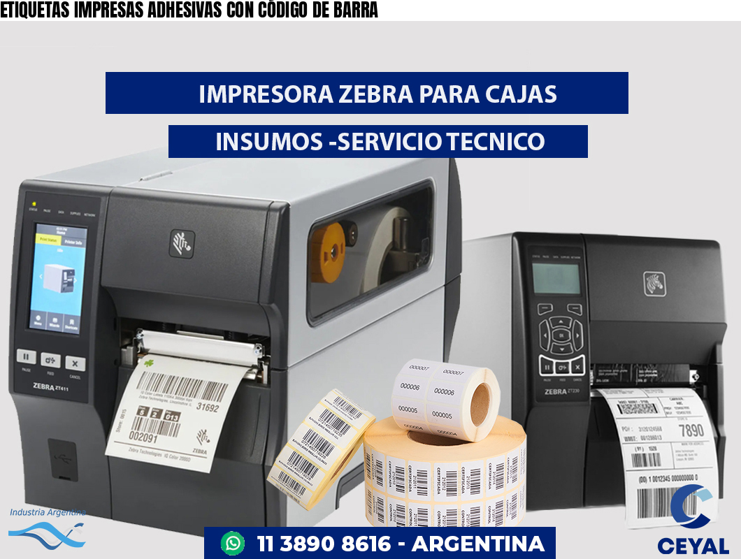 ETIQUETAS IMPRESAS ADHESIVAS CON CÓDIGO DE BARRA