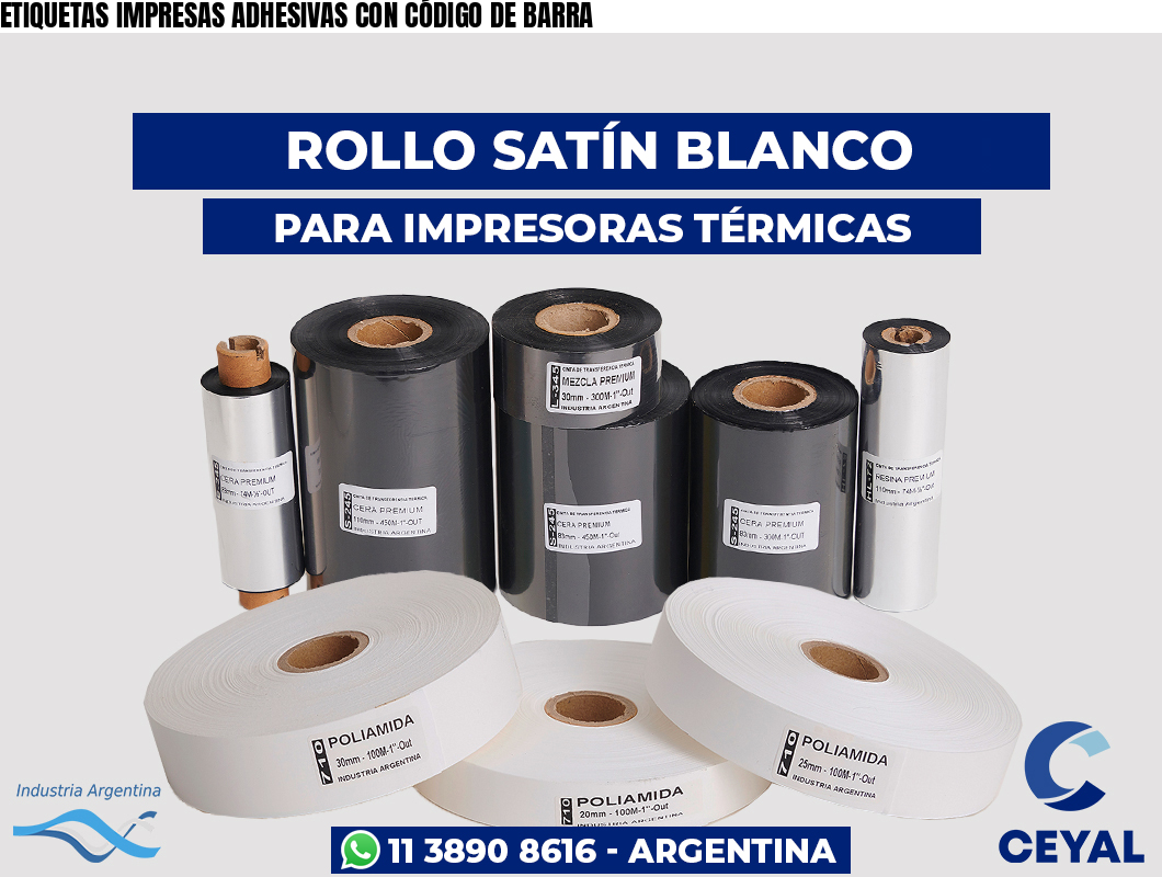 ETIQUETAS IMPRESAS ADHESIVAS CON CÓDIGO DE BARRA