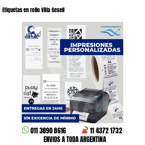 Etiquetas en rollo Villa Gesell