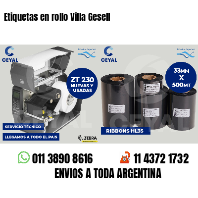 Etiquetas en rollo Villa Gesell
