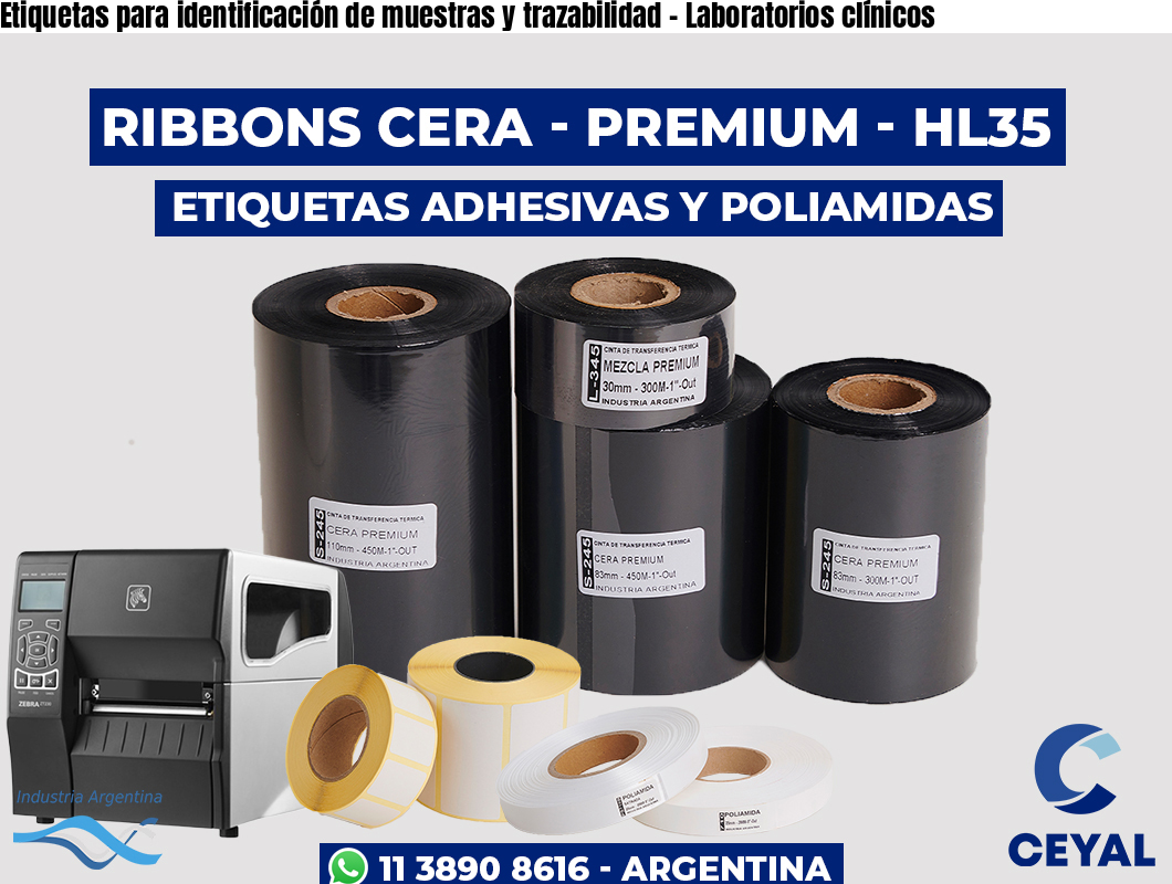 Etiquetas para identificación de muestras y trazabilidad - Laboratorios clínicos
