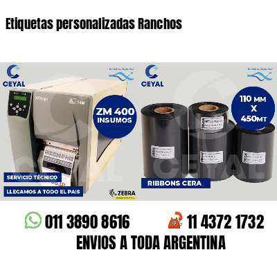 Etiquetas personalizadas Ranchos