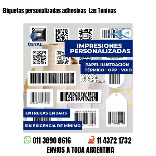 Etiquetas personalizadas adhesivas  Las Toninas