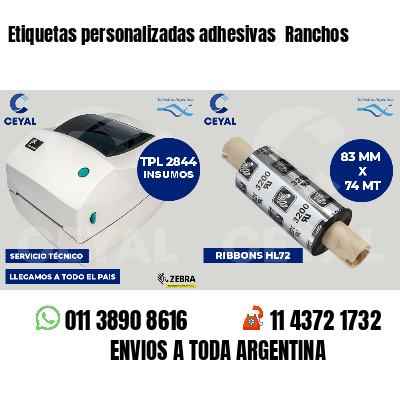 Etiquetas personalizadas adhesivas Ranchos