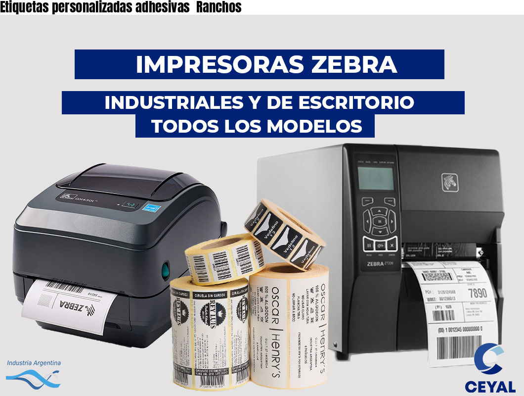Etiquetas personalizadas adhesivas Ranchos