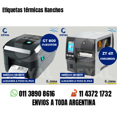 Etiquetas térmicas Ranchos