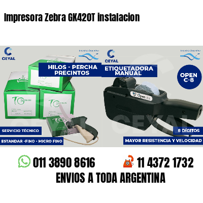 Impresora Zebra GK420T instalacion