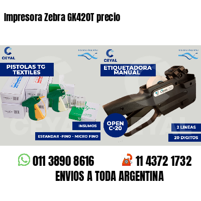 Impresora Zebra GK420T precio
