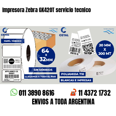 Impresora Zebra GK420T servicio tecnico