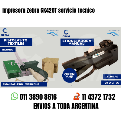 Impresora Zebra GK420T servicio tecnico