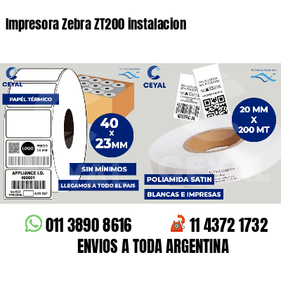 Impresora Zebra ZT200 instalacion