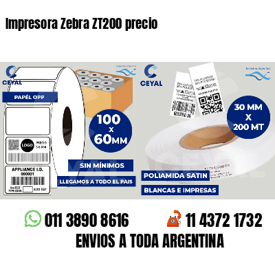 Impresora Zebra ZT200 precio