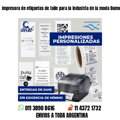 Impresora de etiquetas de talle para la industria de la moda Buenos Aires