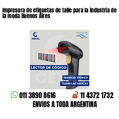 Impresora de etiquetas de talle para la industria de la moda Buenos Aires