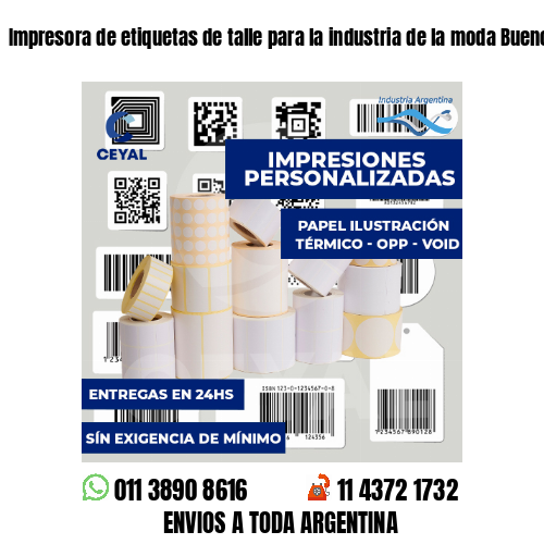 Impresora de etiquetas de talle para la industria de la moda Buenos Aires
