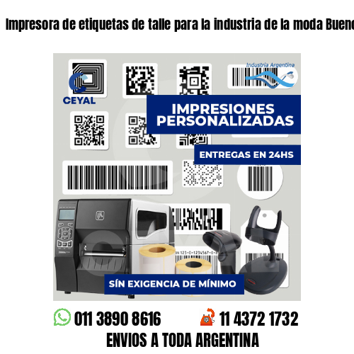 Impresora de etiquetas de talle para la industria de la moda Buenos Aires