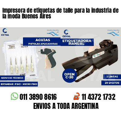 Impresora de etiquetas de talle para la industria de la moda Buenos Aires