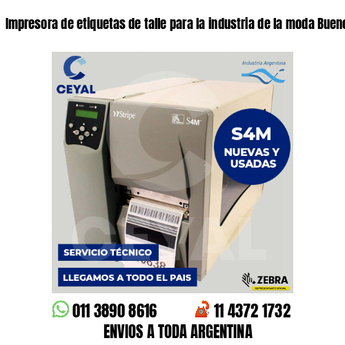 Impresora de etiquetas de talle para la industria de la moda Buenos Aires