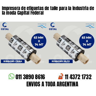 Impresora de etiquetas de talle para la industria de la moda Capital Federal