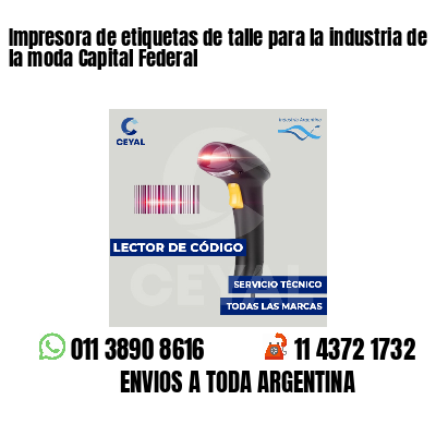 Impresora de etiquetas de talle para la industria de la moda Capital Federal