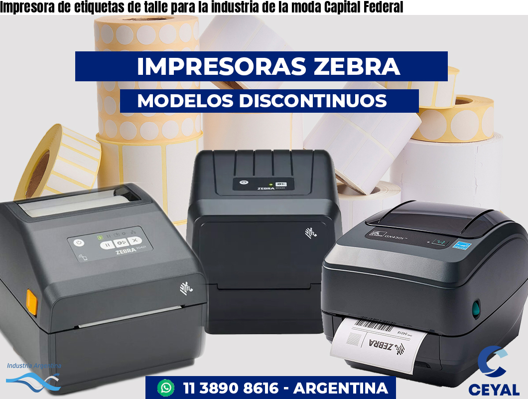 Impresora de etiquetas de talle para la industria de la moda Capital Federal