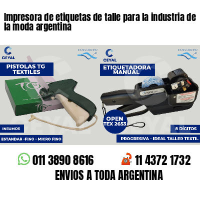 Impresora de etiquetas de talle para la industria de la moda argentina