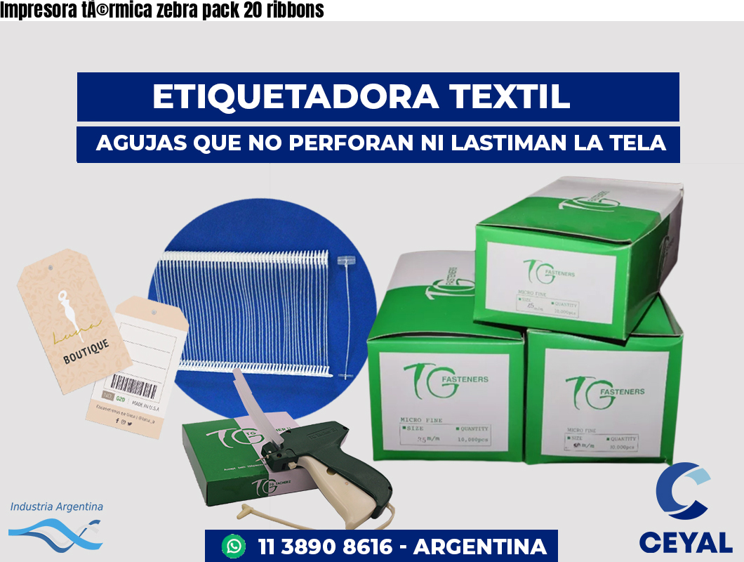 Impresora térmica zebra pack 20 ribbons