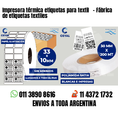 Impresora térmica etiquetas para textil   - Fábrica de etiquetas textiles