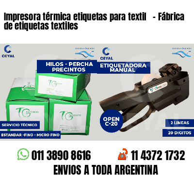 Impresora térmica etiquetas para textil   - Fábrica de etiquetas textiles