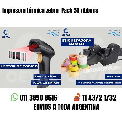 Impresora térmica zebra Pack 50 ribbons