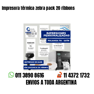 Impresora térmica zebra pack 20 ribbons