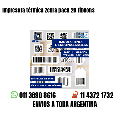 Impresora térmica zebra pack 20 ribbons
