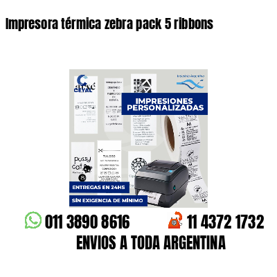 Impresora térmica zebra pack 5 ribbons