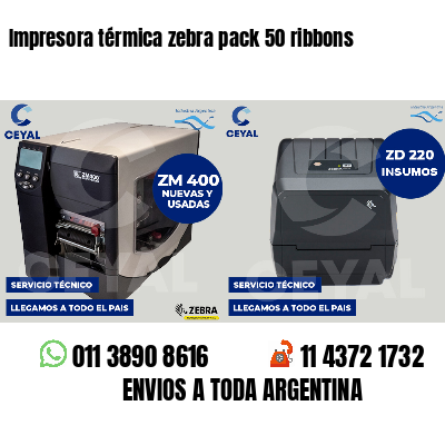 Impresora térmica zebra pack 50 ribbons