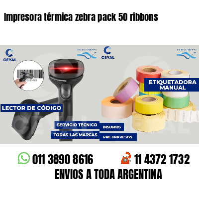 Impresora térmica zebra pack 50 ribbons