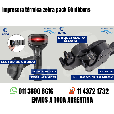 Impresora térmica zebra pack 50 ribbons