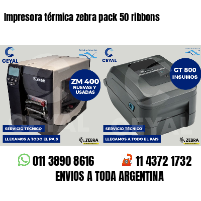 Impresora térmica zebra pack 50 ribbons