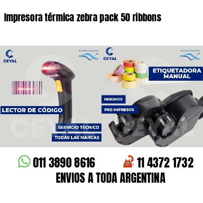 Impresora térmica zebra pack 50 ribbons