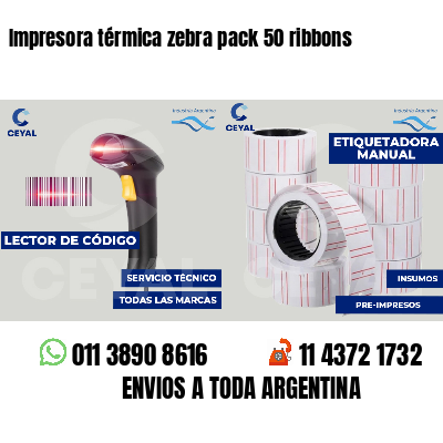 Impresora térmica zebra pack 50 ribbons