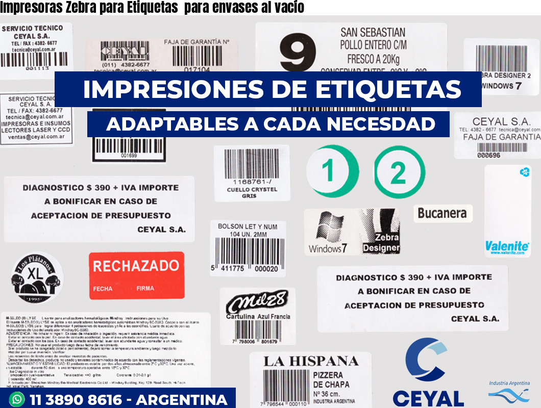 Impresoras Zebra para Etiquetas  para envases al vacío 