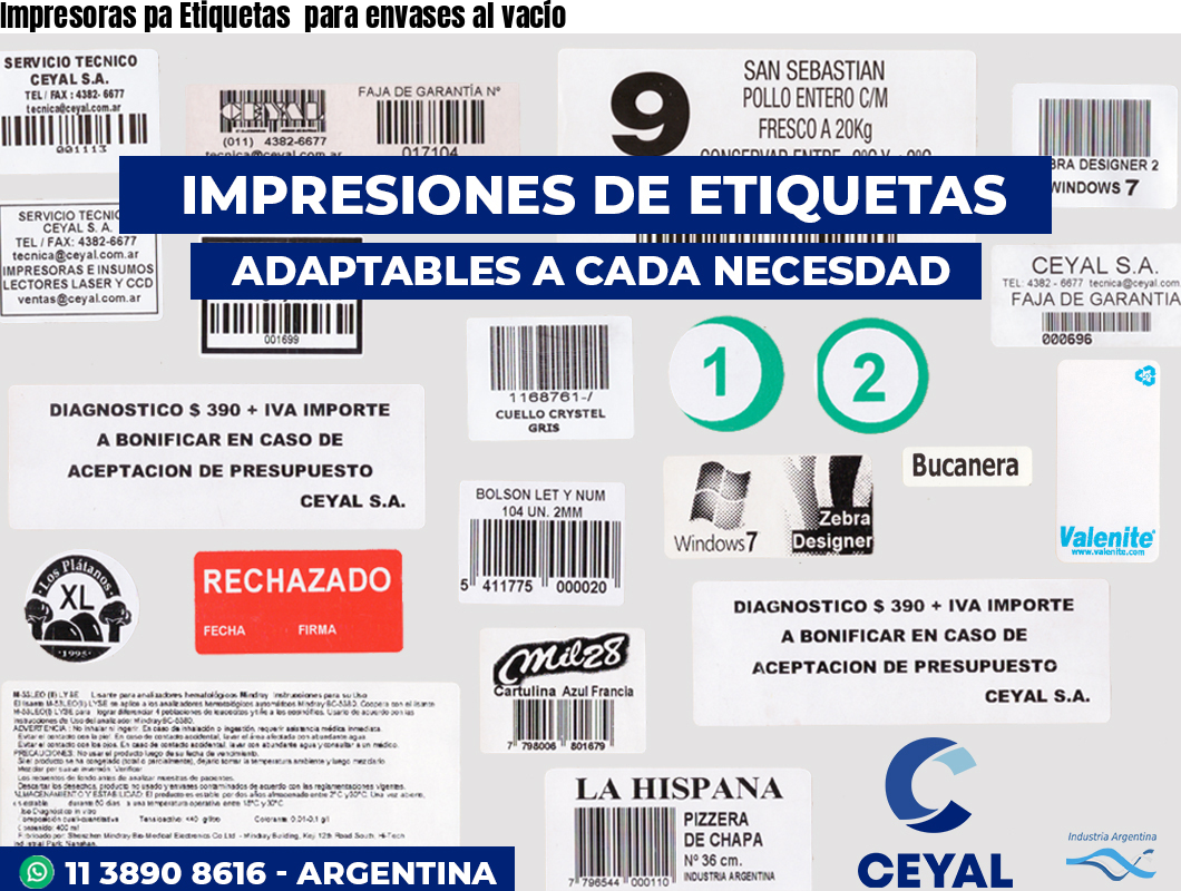 Impresoras pa Etiquetas  para envases al vacío 
