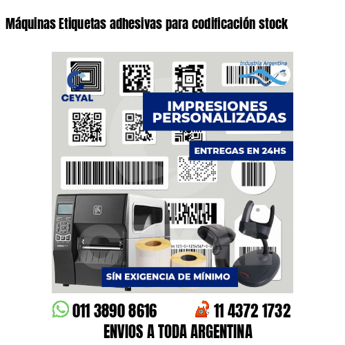 Máquinas Etiquetas adhesivas para codificación stock