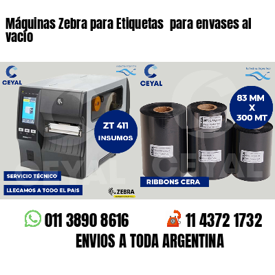 Máquinas Zebra para Etiquetas para envases al vacío