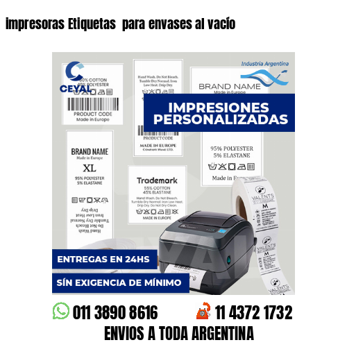 impresoras Etiquetas  para envases al vacío 