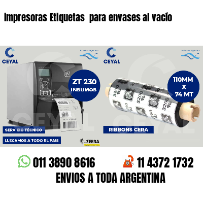impresoras Etiquetas  para envases al vacío 