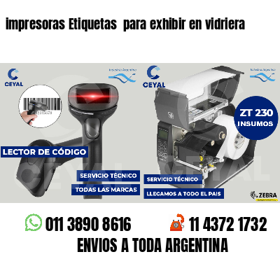 impresoras Etiquetas para exhibir en vidriera