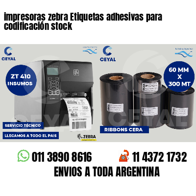 impresoras zebra Etiquetas adhesivas para codificación stock