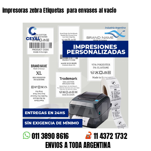 impresoras zebra Etiquetas  para envases al vacío 