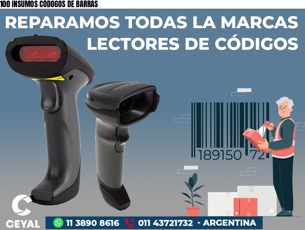 100 INSUMOS CÓDOGOS DE BARRAS